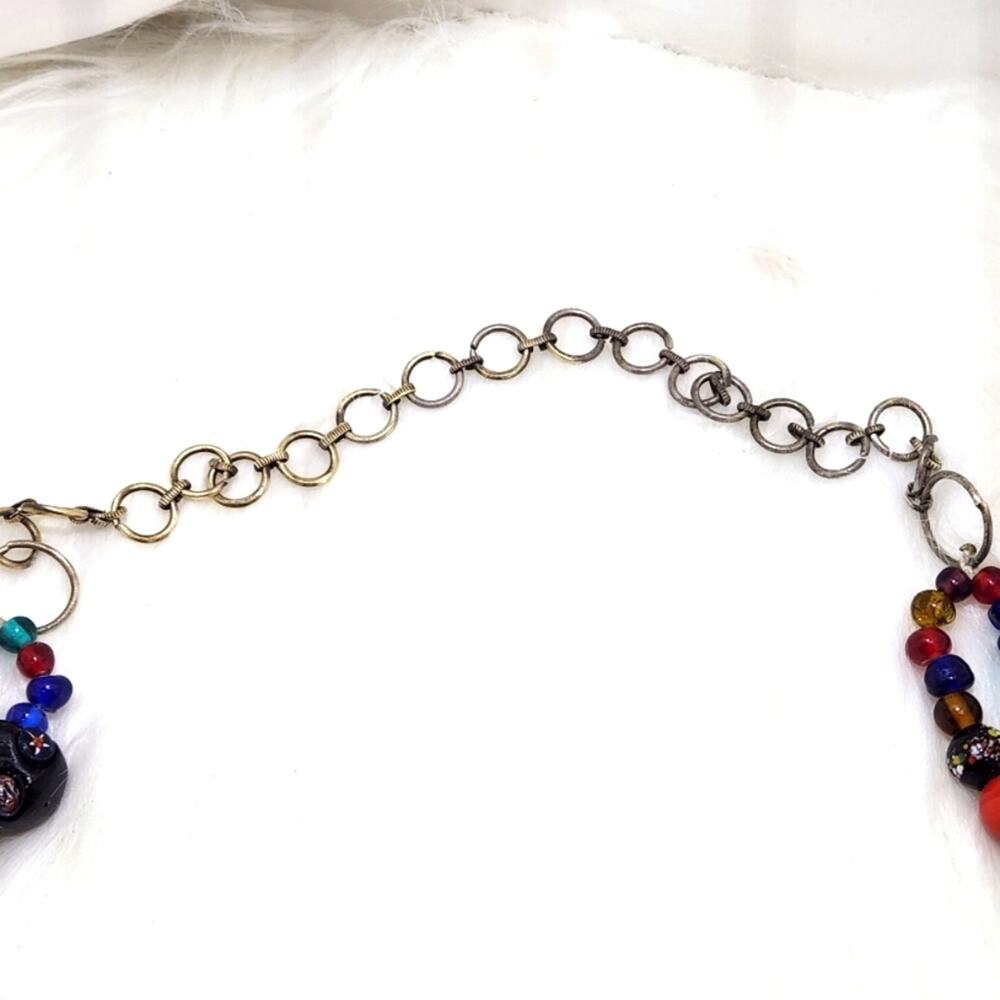 Colorful Glass Beaded Necklace Different Shapes Beads - Picture 5 of 5